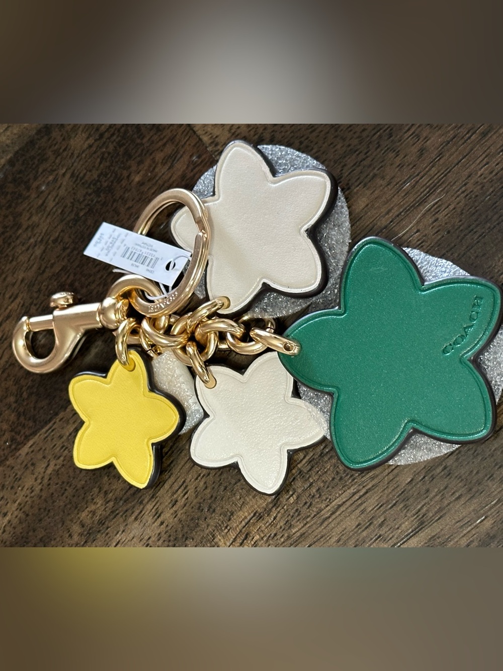 NWT Coach Floral Keychain Purse Charm - Picture 2 of 3